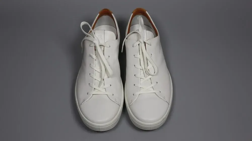 ECCO Men's Soft 7 Premier White Leather Fashion Sneaker Shoes Size 9-9.5